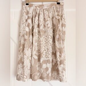 Tan and Cream Floral Skirt - Block Island by Marina Pappas Block Island Petites